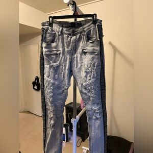 Rue21 Black and Gray Distressed Skinny Jeans